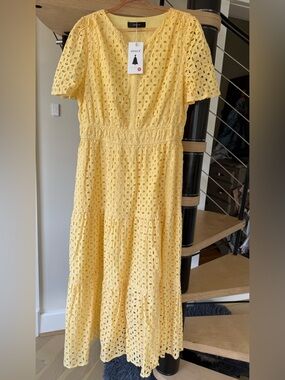 💖 NWT Zesica Yellow Eyelet Dress